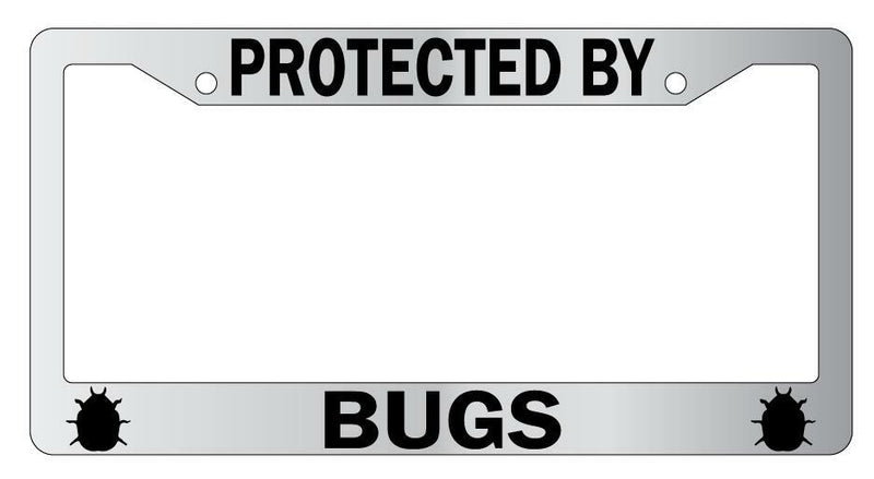 Protected By Bugs Chrome License Plate Frame Auto  Mod-GRAPH9856236-5123