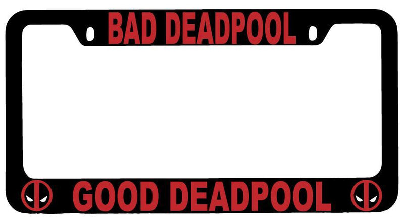 Black METAL Bad For Deadpool Good For Deadpool License Plate Frame Auto For Deadpool  Mod-GRAPH9856236-9200