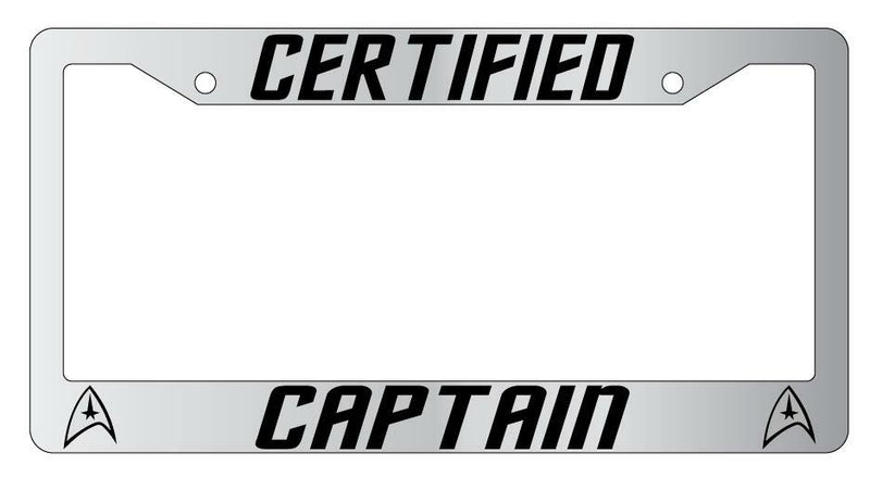 Certified Captain Chrome Plastic License Plate Frame Star Trek  Mod-GRAPH9856236-5243