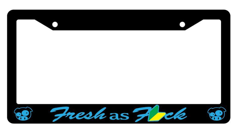 Black License Plate Frame Fresh As F*ck Auto Accessory Blue  Mod-GRAPH9856236-506