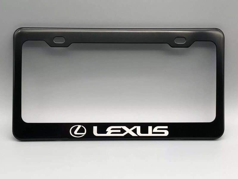 Lexus License Plate Frame Laser Engraved Black Coated Aluminum, L0001, Silver, Road Legal, Front, Racing, Car