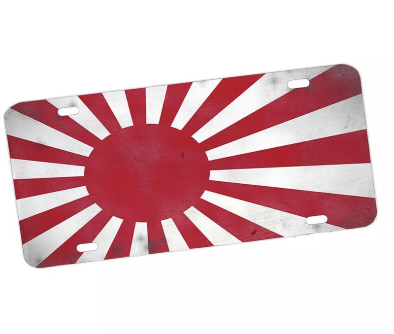 Japanese Rising Sun Battle Flag Design Aluminum License Plate Novelty Sign