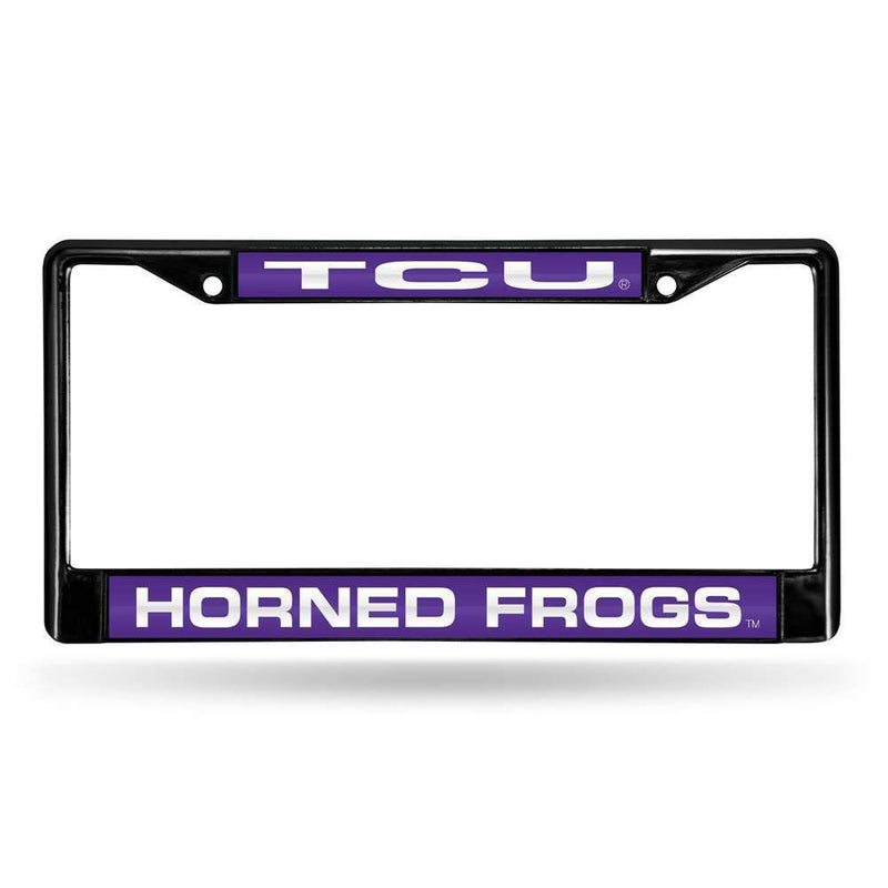 NCAA TCU Horned Frogs Inlaid Acrylic Black License Plate Frame