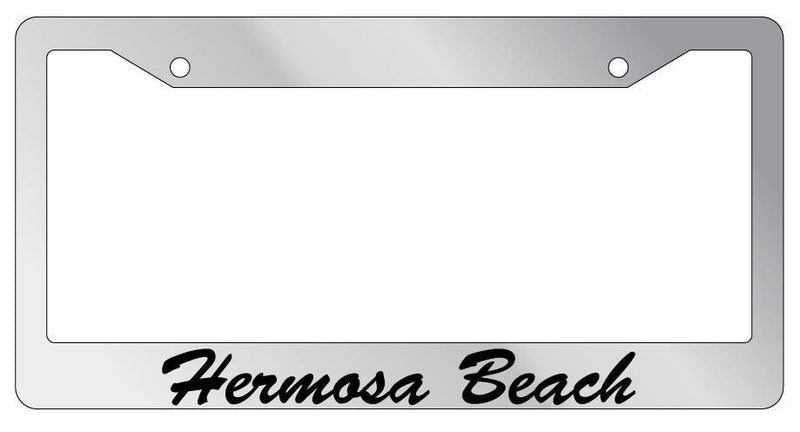 Chrome METAL License Plate Frame Hermosa Beach Cursive Auto Accessory 1349  Mod-GRAPH9856236-8875