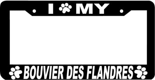 BOUVIER DES FLANDRES DOG paw print License Plate Frame