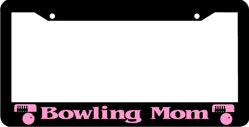 BOWLING MOM pink License Plate Frame