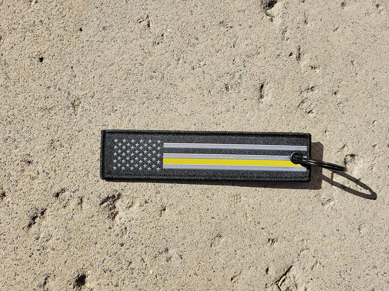 American Flag Thin Gold Yellow Line Dispatchers License Plate Truck Auto Car Tag