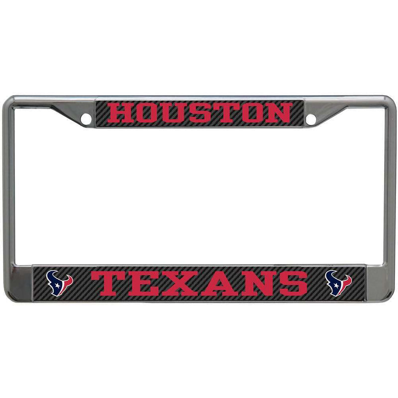 NFL Houston Texans Metal License Plate Frame - Carbon Fiber