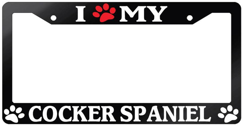 Glossy Black License Plate Frame I (PAW) MY COCKER SPANIEL Auto Accessory -336  Mod-GRAPH9856236-7086