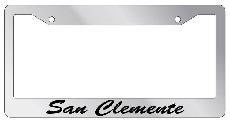 Chrome METAL License Plate Frame San Clemente Cursive Auto Accessory 2634  Mod-GRAPH9856236-8915