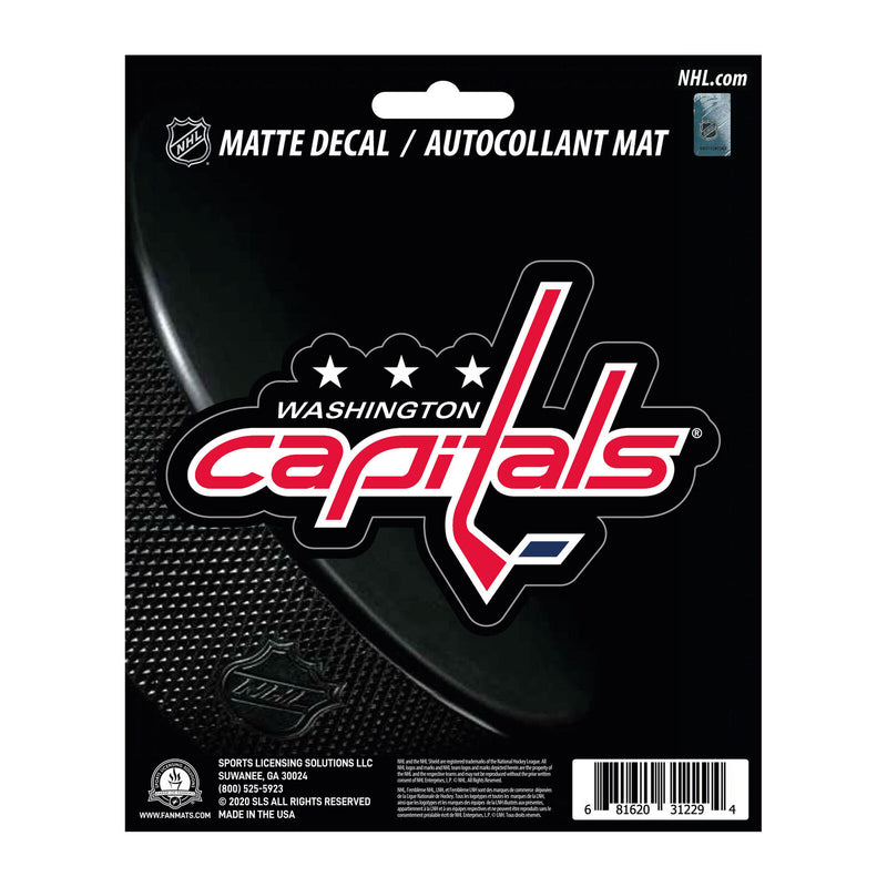 NHL Washington Capitals Decal Matte 5"X6.25" Auto Boat Cooler Luggage