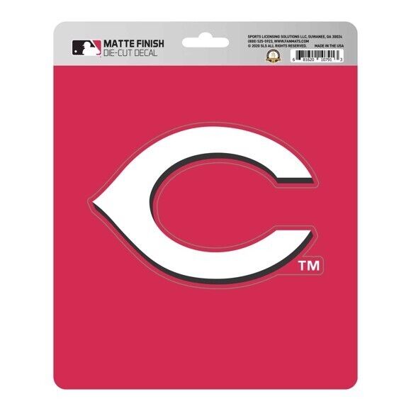 MLB Cincinnati Reds Decal Matte 5"X6.25" Auto Boat Cooler Luggage