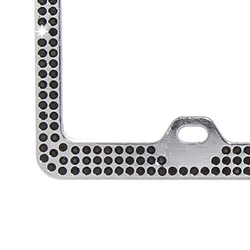 Embedded BLACK Crystal Rhinestone License Plate Frame made w/ Swarovski Elements