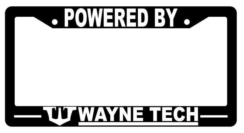 Powered By Wayne Tech Black Plastic License Plate Frame Auto Accessory DC  Mod-GRAPH9856236-728