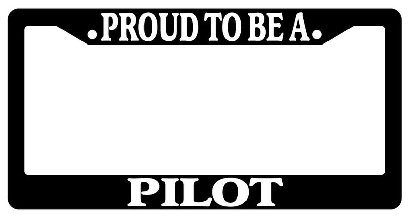 Black License Plate Frame Proud To Be A Pilot Auto Accessory Novelty 1845  Mod-GRAPH9856236-2542