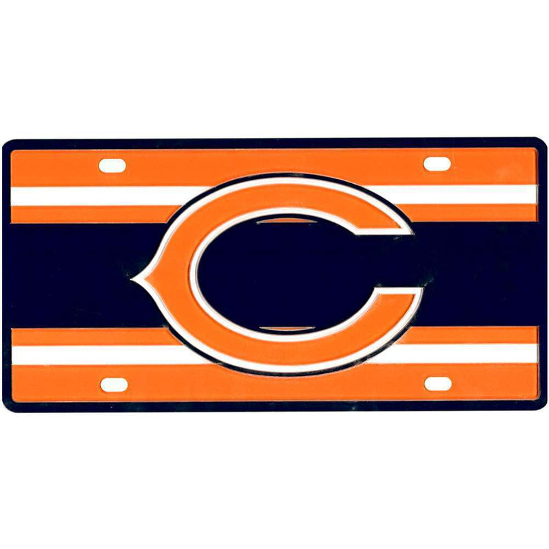 NFL Chicago Bears Full Color Super Stripe Inlay License Plate