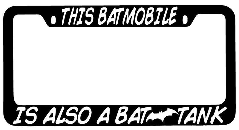 This Batmobile Is Also A Bat Tank Black METAL License Plate Frame DC  Mod-GRAPH9856236-8761