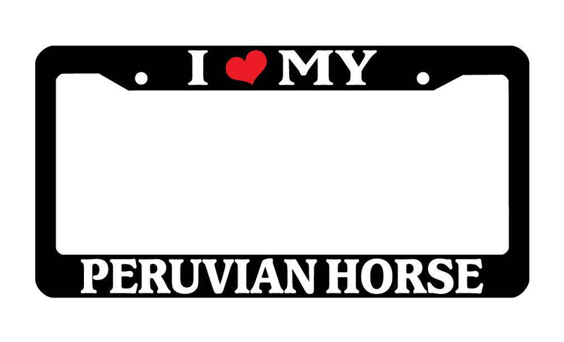 Black License Plate Frame I Heart My Peruvian Horse Auto Accessory 499  Mod-GRAPH9856236-3317