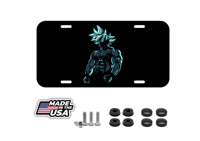 Goku Dragon Ball Z Cartoon Buff Dude Gym License Plate Front Auto Tag Plate