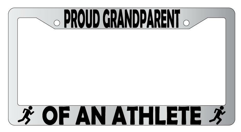 Proud Grandparent Of An Athlete (Running) Chrome Plastic License Plate Frame  Mod-GRAPH9856236-6251