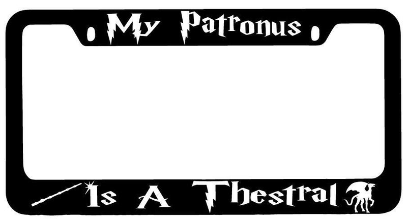 My Patronus Is A Thestral Black METAL License Plate Frame Auto For Harry Potter  Mod-GRAPH9856236-9287