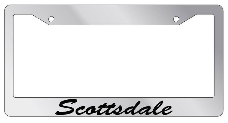Chrome METAL License Plate Frame Scottsdale Cursive Auto Accessory 2666  Mod-GRAPH9856236-8914