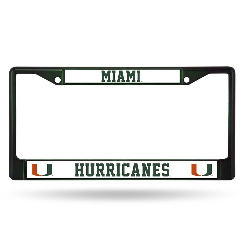 NCAA Miami Hurricanes Team Color Chrome License Plate Frame