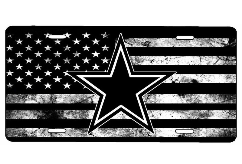 American Flag Tactical Dallas Cowboys Aluminium License Plate Highest Quality