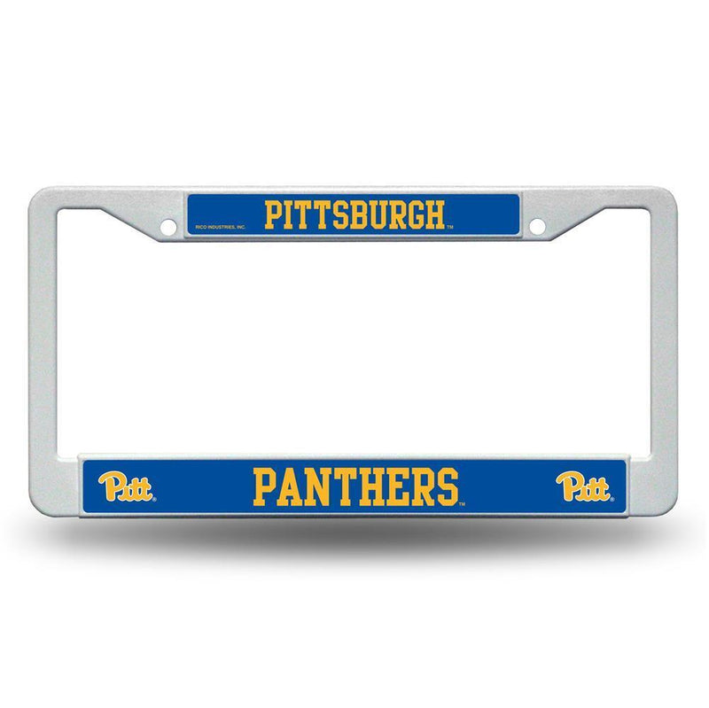 NCAA Pittsburgh Panthers White Plastic License Plate Frame