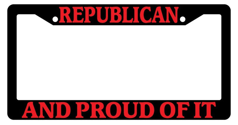 Black License Plate Frame Republican And Proud Of It Auto Accessory Novelty  Mod-GRAPH9856236-2245