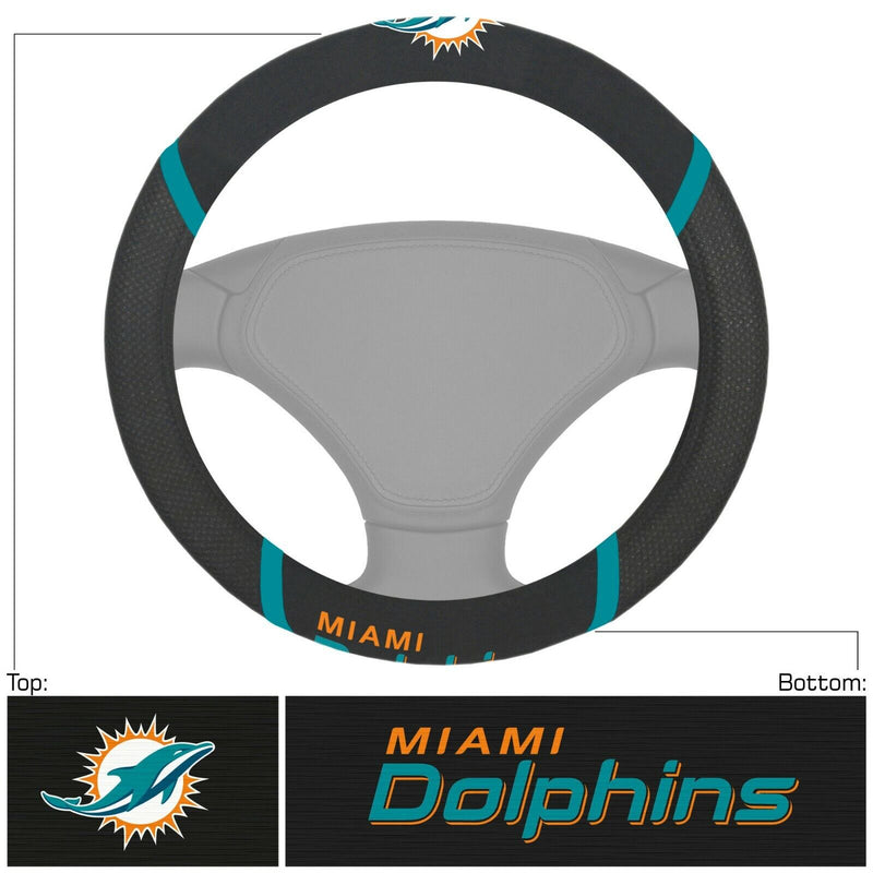 NFL Miami Dolphins Embroidered Steering Wheel Cover