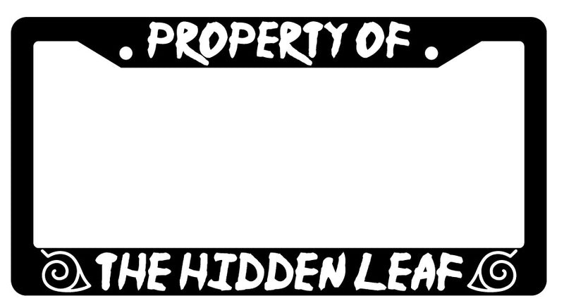 Black Plastic License Frame Property Of The Hidden Leaf Auto Accessory  Mod-GRAPH9856236-3719