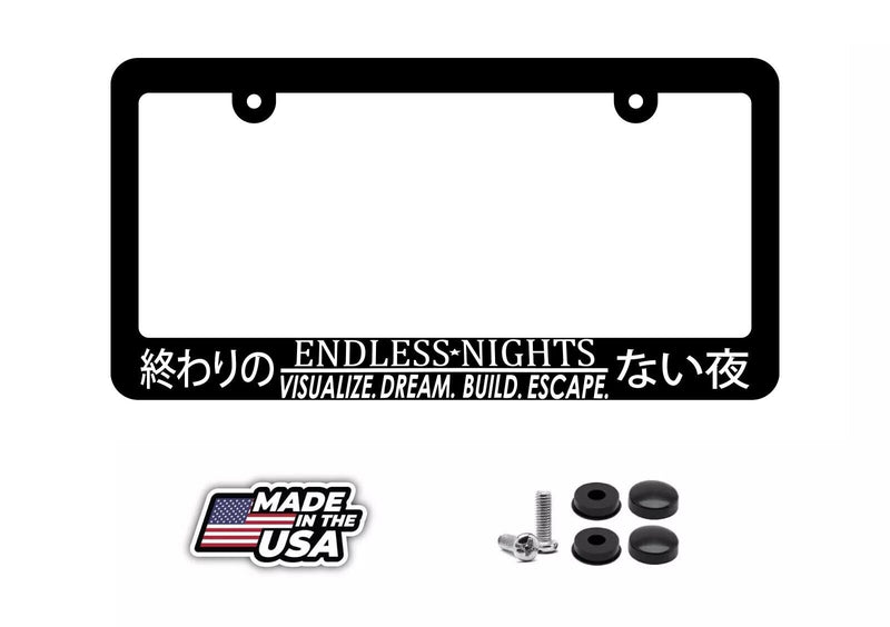 Endless Nights Japanese Lowered JDM Drift Slim License Plate Frame
