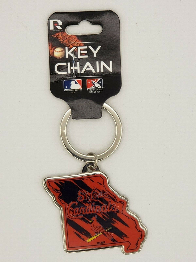 RICO MLB St Louis Cardinals State Shaped Metal Keychain