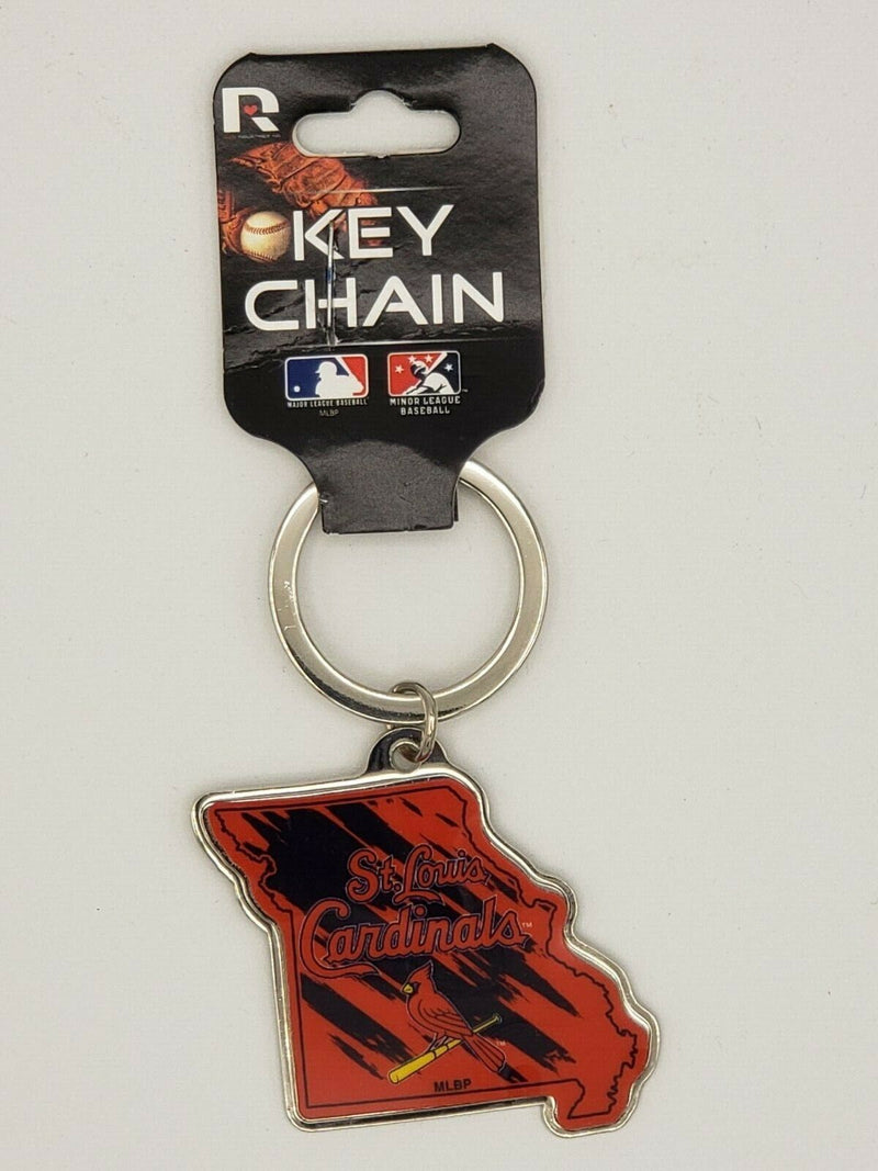 MLB St Louis Cardinals State Shaped Metal Keychain