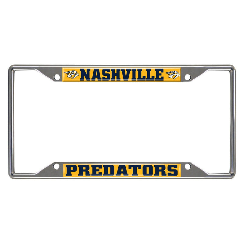 NHL Nashville Predators Chrome Metal License Plate Frame