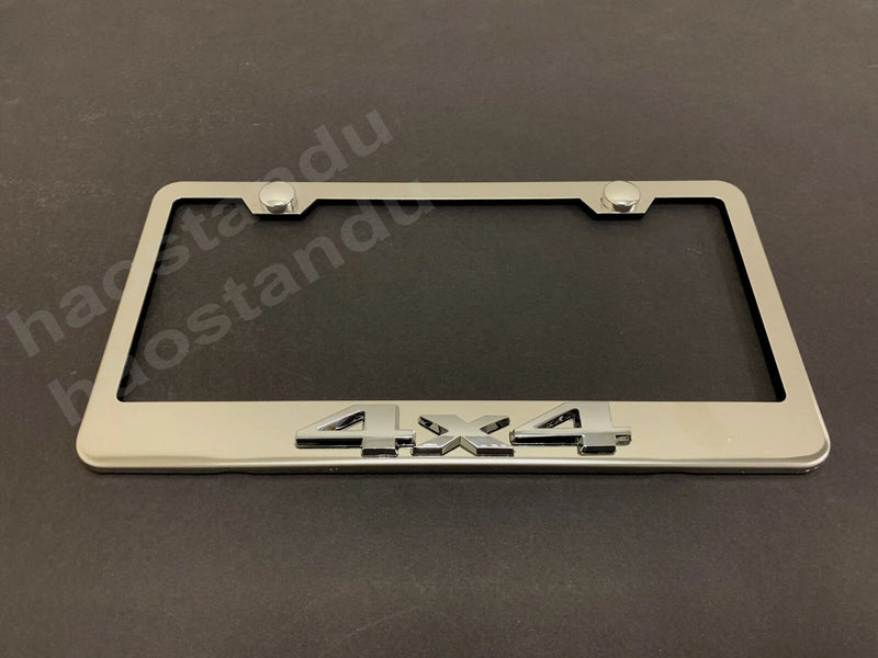 1x "4x4" 3D Emblem Stainless Stainless Chrome License Plate Frame RUST FREE 4by4