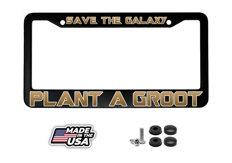Save The Galaxy Plant A Groot / Tree Stainless Steel Car License Plate Frame