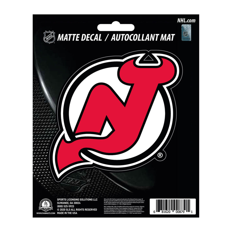 NHL New Jersey Devils Decal Matte 5"X6.25" Auto Boat Cooler Luggage