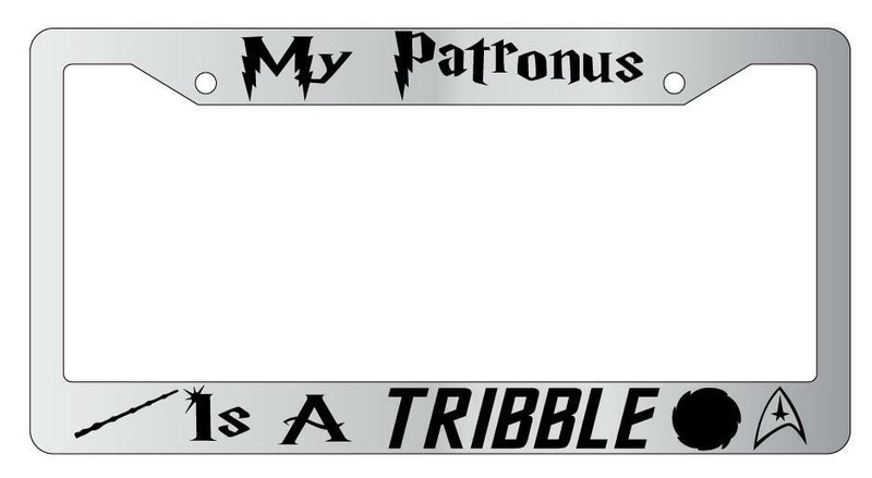 My Patronus Is A Tribble Chrome License Plate Frame For Harry Potter  Mod-GRAPH9856236-4473