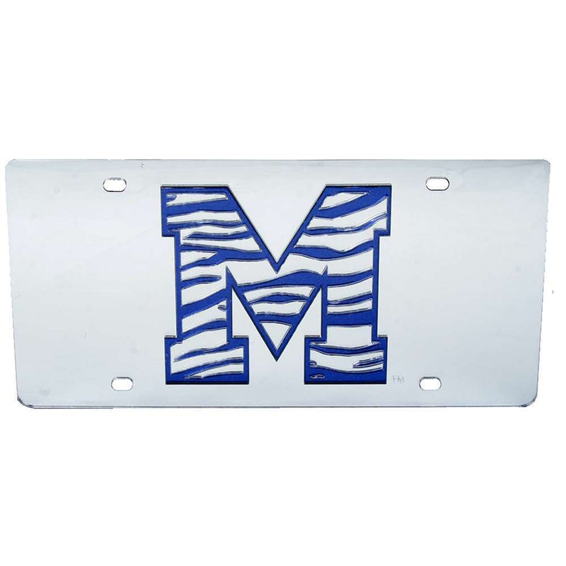 NCAA Memphis Tigers License Plate - Mirrored - Tiger Stripes