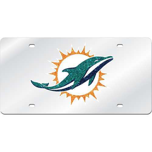 NFL Miami Dolphins Logo Mirrored License Plate