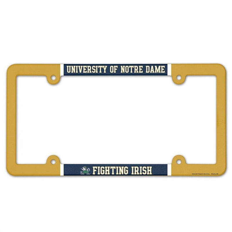 NCAA Notre Dame Fighting Irish Plastic License Plate Frame - Gold