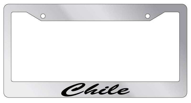 Chrome METAL License Plate Frame CHILE CURSIVE Auto Accessory 1185  Mod-GRAPH9856236-8996
