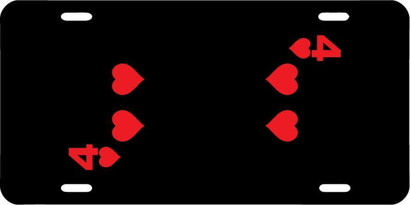 Four Of Hearts Black Vanity License Plate Mod-GRAPH9856236-7734