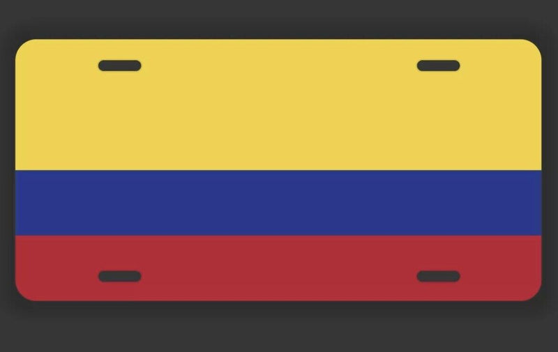 Colombia Flag License Plate Tag Vanity Front Aluminum 6 Inches By 12 Inches