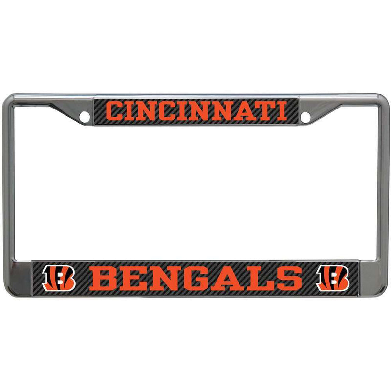 NFL Cincinnati Bengals Metal License Plate Frame - Carbon Fiber