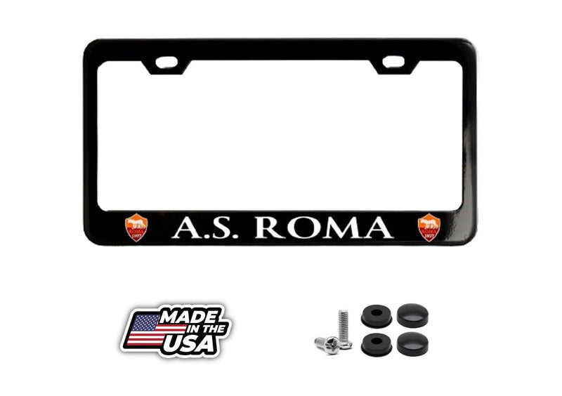 AS ROMA Black License Plate Frame