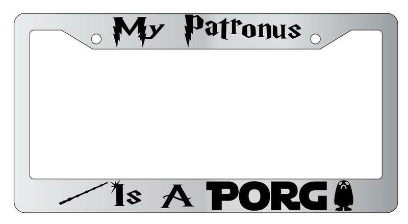 My Patronus Is A Porg Chrome METAL License Plate Frame For Harry Potter  Mod-GRAPH9856236-10072