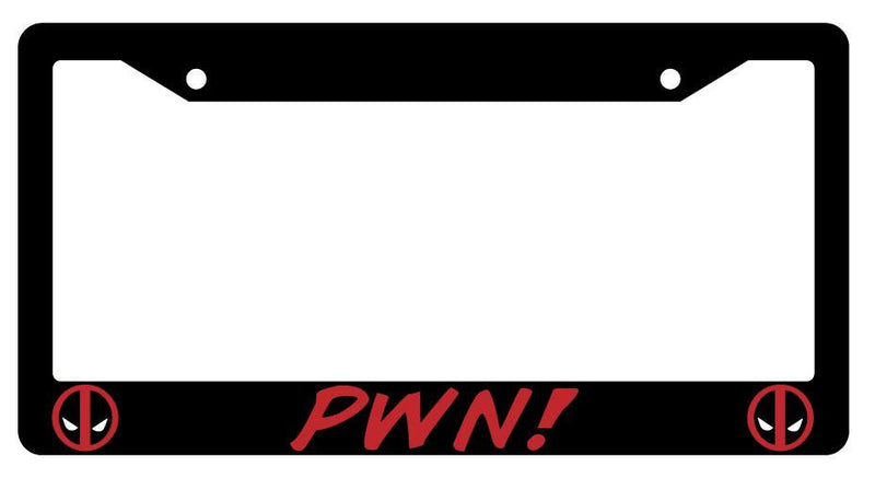 Black PWN! License Plate Frame Auto Accessory For Deadpool  Mod-GRAPH9856236-3951